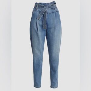 Guess High-Waisted Belted Blue Jeans